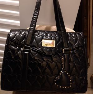 Betseyville Quilted Heart Black/Gold Laptop Bag